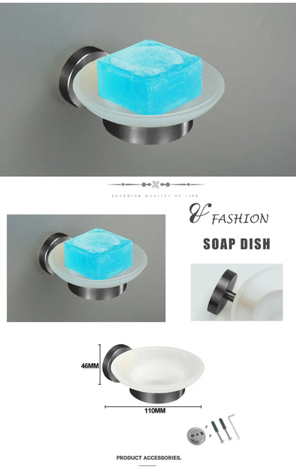 Gray Bathroom Hardware Cup Rack Towel Rack Toilet