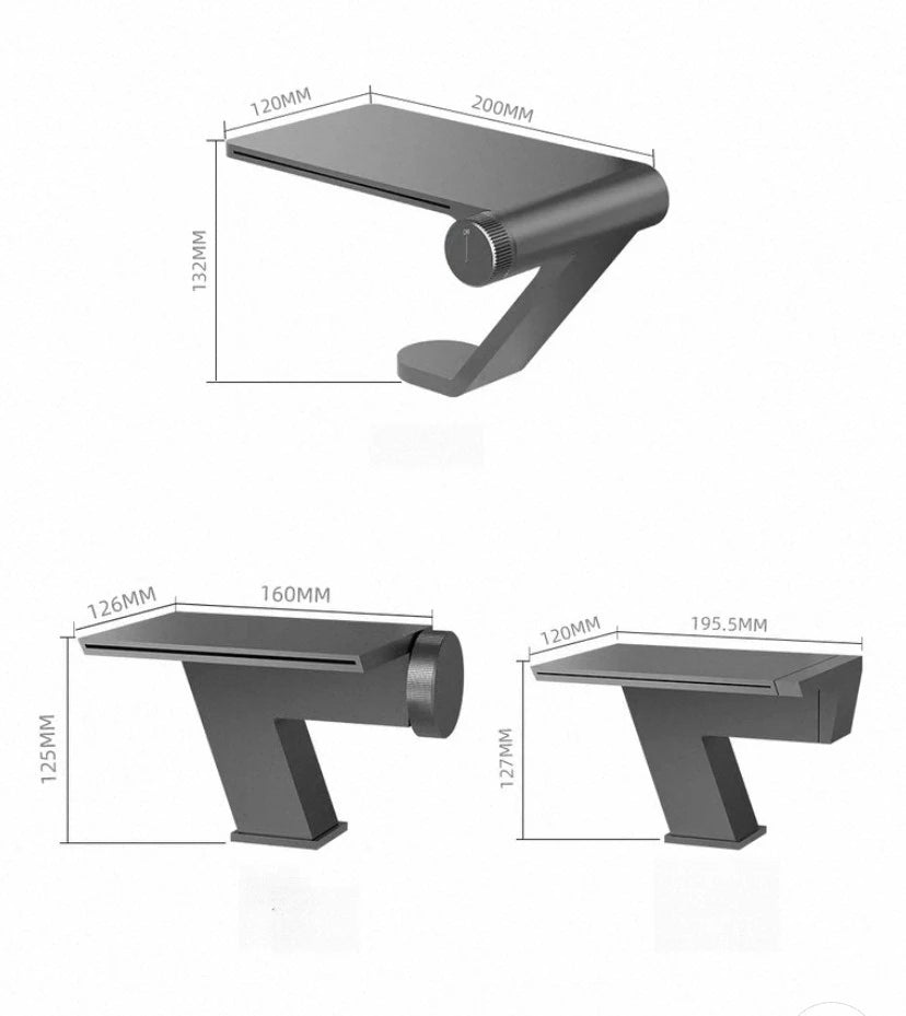 Waterfall Basin Cold Mixer Crane Faucet Copper Hotel