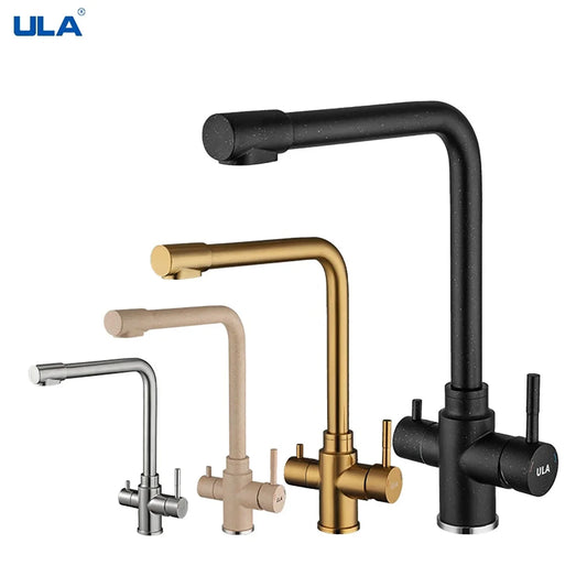 Ula Filtered Faucet Gold Purifier Faucet Dual Sprayer