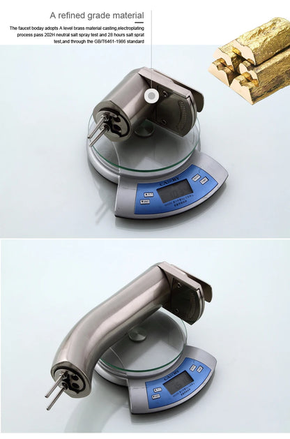 Becola All Copper Gold/Chrome/Brushed Duckbill Waterfall Faucet