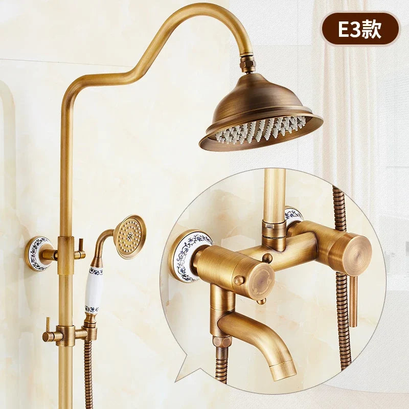 Zgrk Antique Rain Shower Faucets Hand Wall Mounted