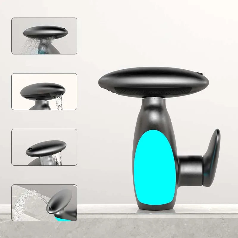 Bathroom Basin Faucet Led Light Tap Penguin Pull-Out