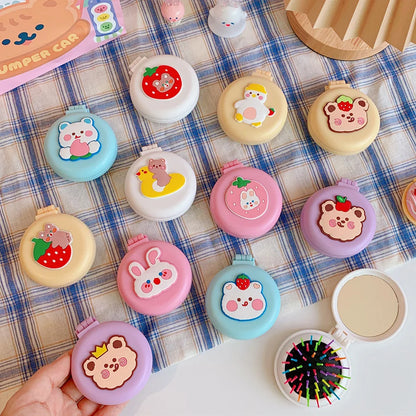 1pcs Mini Cute Folding Air Comb Mirror Compact