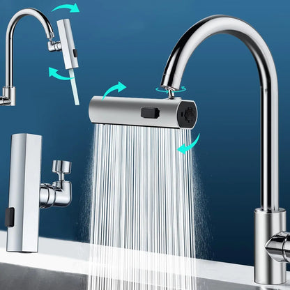 Universal Nozzle 360 Rotating Feather Waterfall Faucet