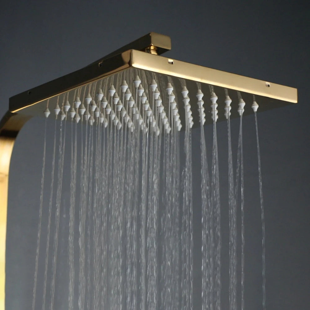Zappo White Gold Digital Shower Brass Bathroom Fixture