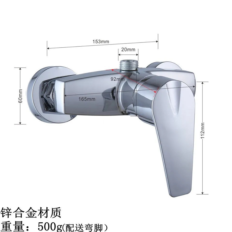 Brass Shower Faucet Mixer Valve Shower Head Hidden