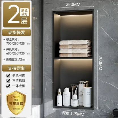 Stainless Steel Niche Bathroom Shelf-Embedded Tv Cabinet Style