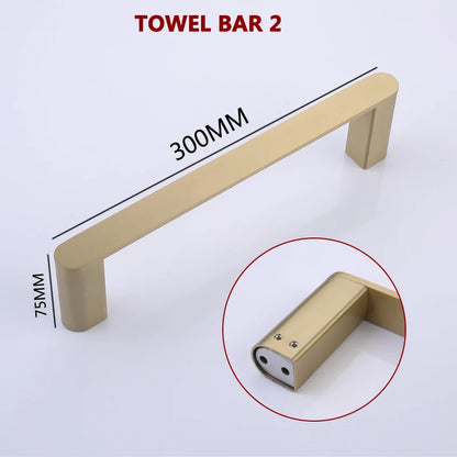 Brushed Gold Towel Ring Holder Bar Rack Brush/Paper