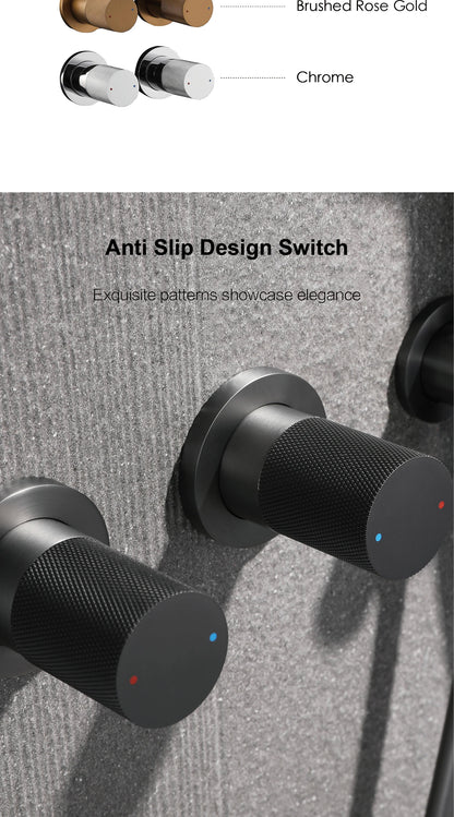 Aitana Minimalist Gun Grey Brass Ceiling Shower System