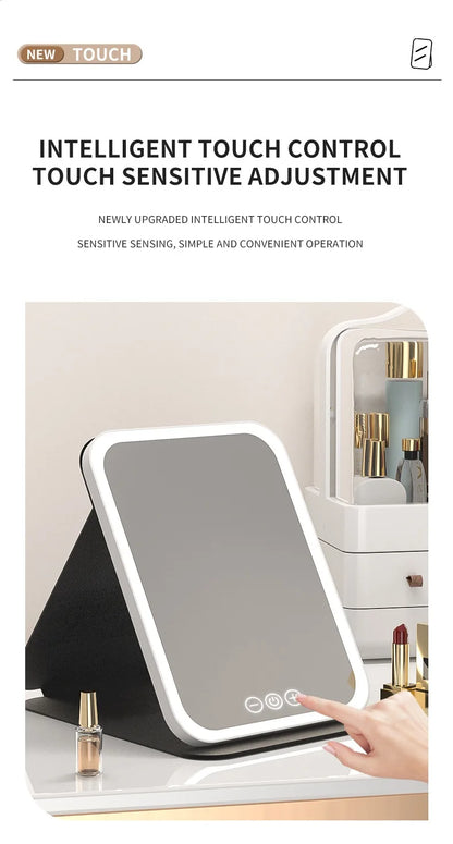 Led Lighted Makeup Mirror Foldable Rechargeable - Compact