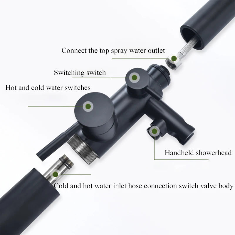 Outdoor Shower Column Garden Beach Waterproof Large Nozzle
