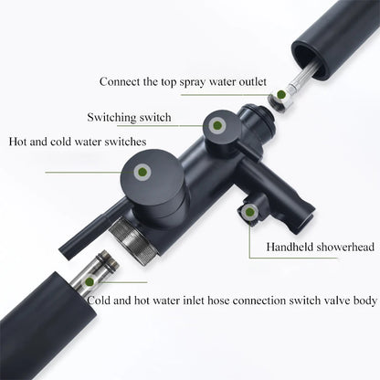 Outdoor Shower Column Garden Beach Waterproof Large Nozzle