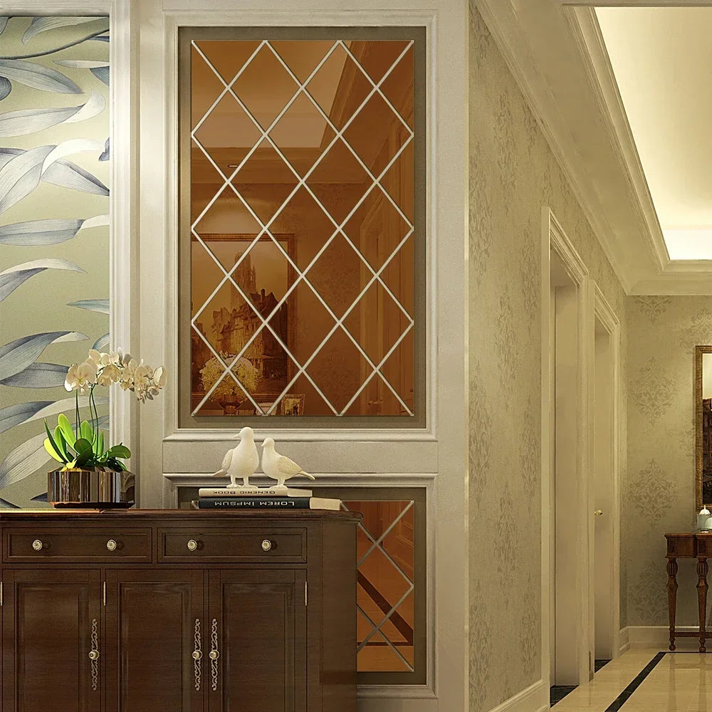 10/17/32/58pcs 3d Mirror Stickers Acrylic Triangles