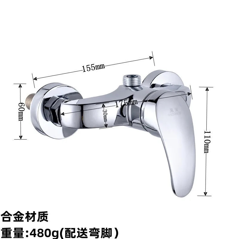 Brass Shower Faucet Mixer Valve Shower Head Hidden