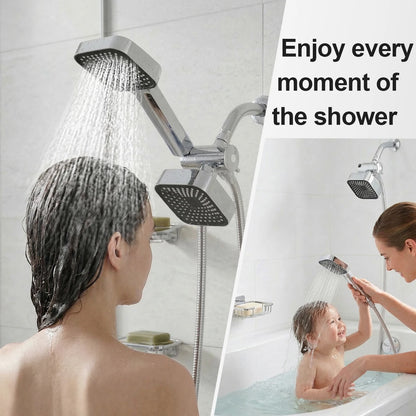 High-Flow 2-In-1 Wall-Mounted Handheld Shower Head Rain Shower