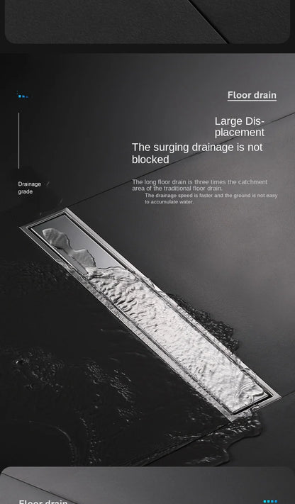 Luxury Hidden 304 Stainless Steel Rectangular Floor Drain