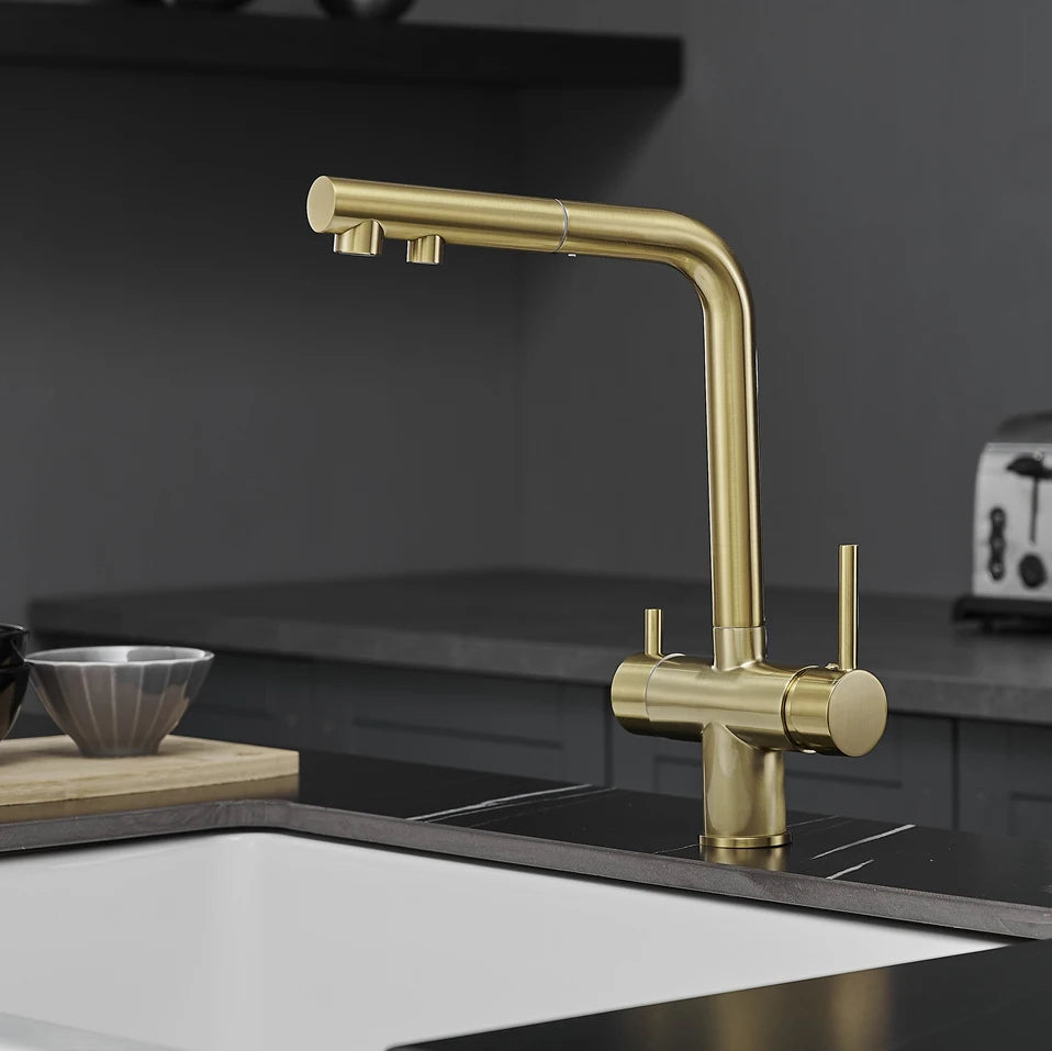 Copper Alloy Way Pull Out Filter Faucet Chrome