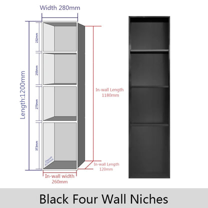 Stainless Steel Recessed Wall Niche Black Gold Bathroom
