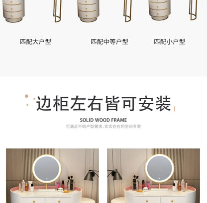 Pink White Vanity Table Women Luxury Nail European
