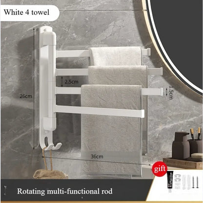 Bathroom Towel Rack Rotatable Towel Holder Rotatable Stainless