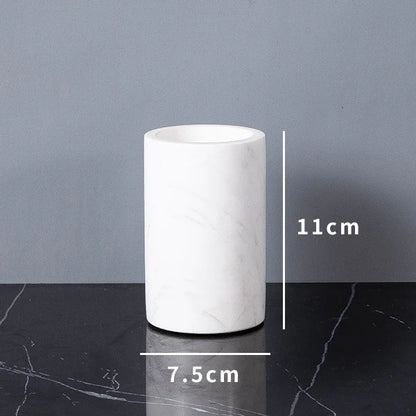 Volakos White Natural Marble Bathroom Minimalism Soap Dispenser