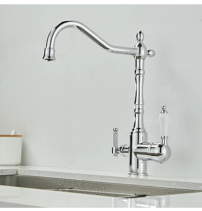 Antique Brass Faucets 360 Rotate Swivel Faucet Cold
