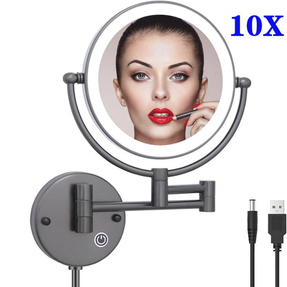 10x Magnifying Led Makeup Mirror Touch On Dual
