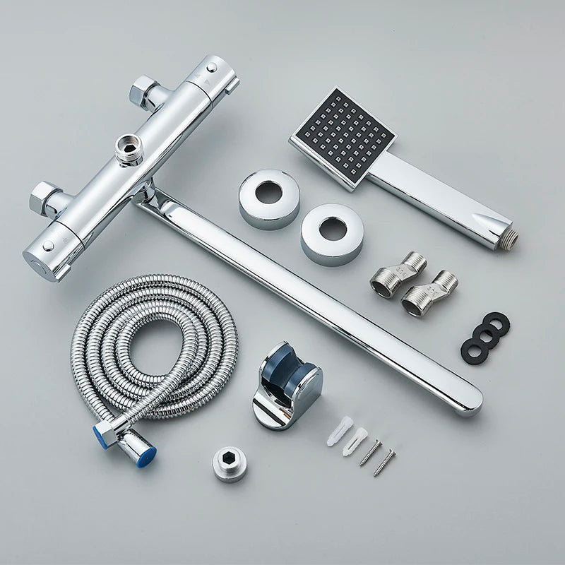 Thermostatic Shower Faucet Mixing Valve Bathroom Long Rotate