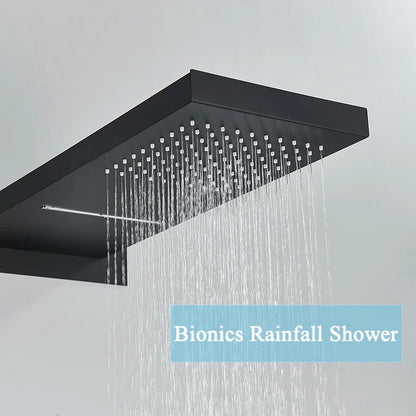 Thermostatic Shower Faucet Wall Concealed Waterfall Rainfall
