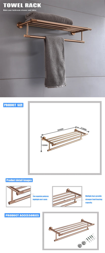 Brushed Rose Gold Toilet Brush Holder Toilet Paper