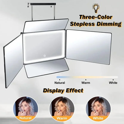 Way Mirror Hair Cutting Led Light 360 Barber