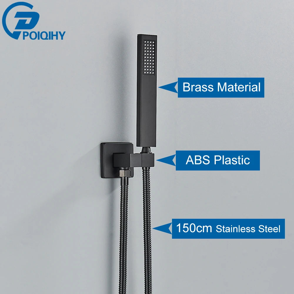 Poiqihy Golden Handshower Head 150cm Stainless Steel Shower