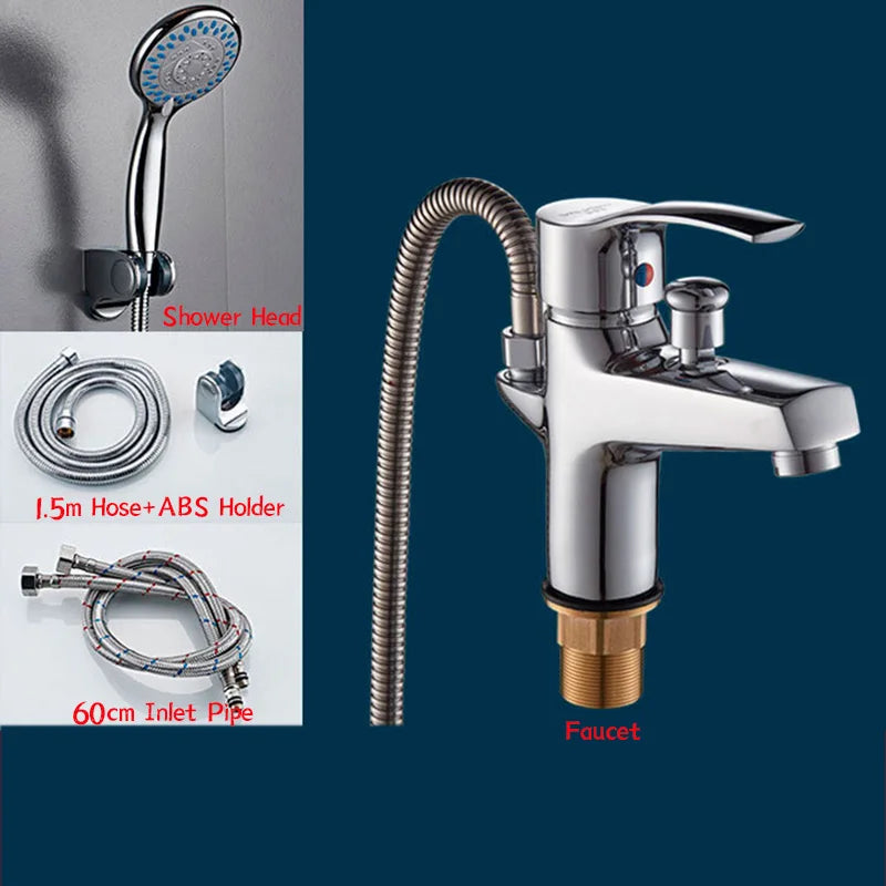 Basin Faucet Bathroom Bathtub Shower Faucet Handheld Shower