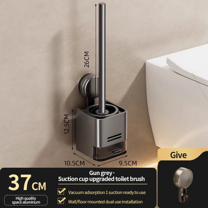 Suction Cup Toilet Brush No Punching Wall Mounted