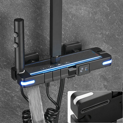 Brass Shower Faucet Thermostatic Digital Display Bathroom Faucet