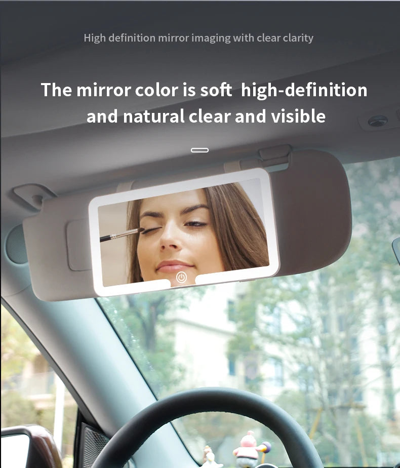 Rechargeable Led Car Sun Visor Vanity Mirror Hd