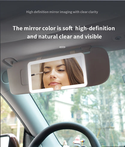 Rechargeable Led Car Sun Visor Vanity Mirror Hd