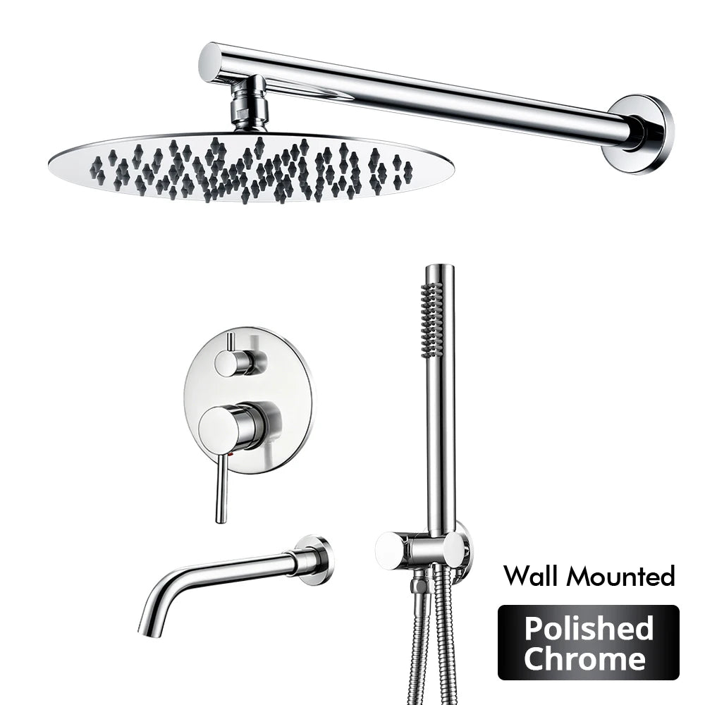Bathroom Faucet Shower Mixer Tap Spout Black Solid