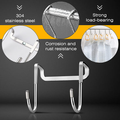 2pcs Over Door Hooks Stainless Steel Door Hangers