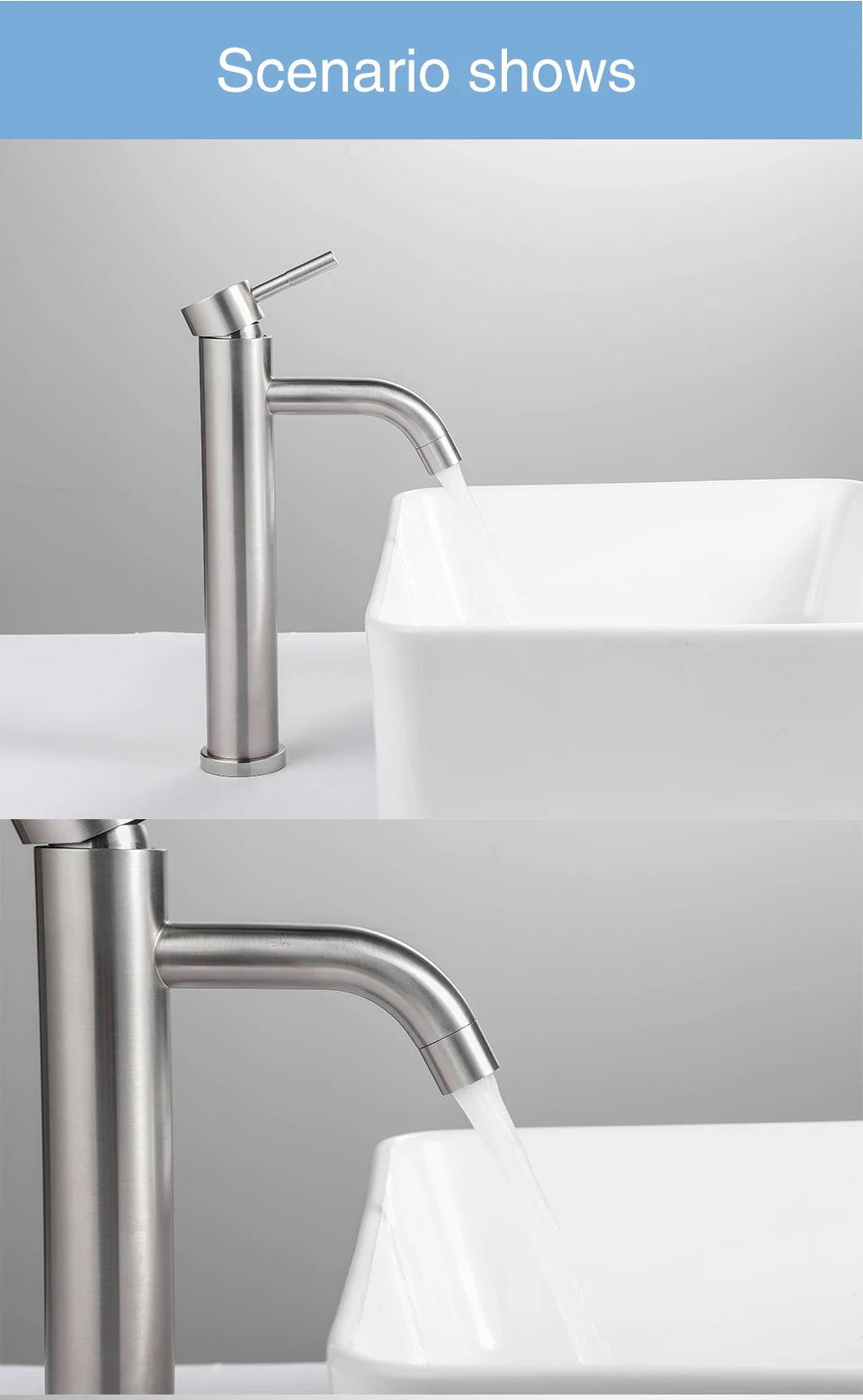 Ula G1/2 Basin Faucet Waterfall Bathroom Sink Faucet