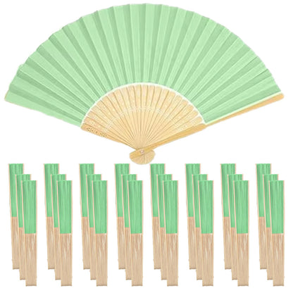 30-120pcs Wedding Hand Fans Folding Fans Guest Paper