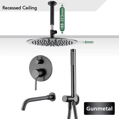 Bathroom Faucet Shower Mixer Tap Spout Black Solid
