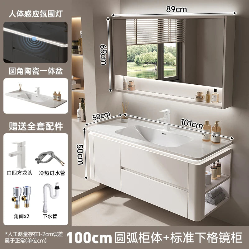 Led Light Ensuite Bathroom Cabinet Basin Designs Mirror