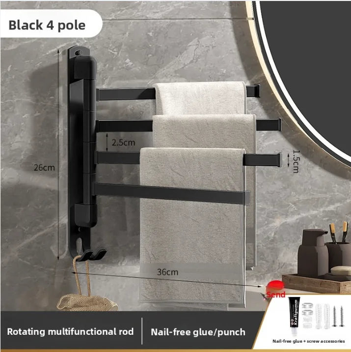 Bathroom Towel Rack Rotatable Towel Holder Rotatable Stainless