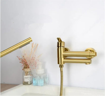Bathtub Shower Wall Mounted Brushed Gold Rotatable Bidet