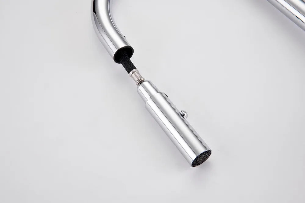 Brushed Gold Faucet Pull Out Sprayer Cold Water