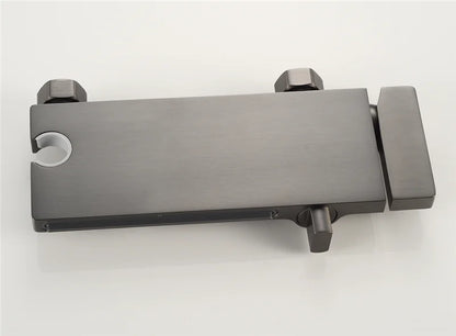 Tuqiu Gray Bathtub Shower & Cold Black Bathroom