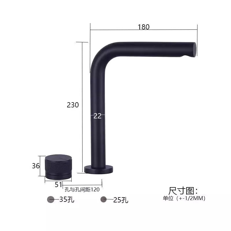 Brushed Rose Gold Basin Faucet Two Holes Gun
