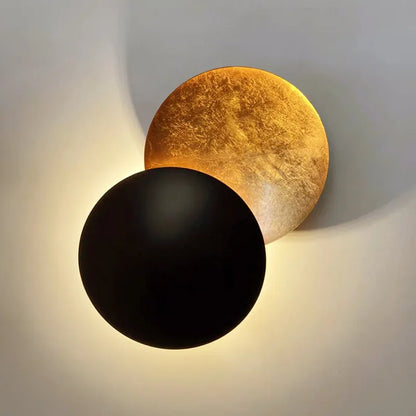 Modern Texture Designer Round Wall Lamp Rotatable Black