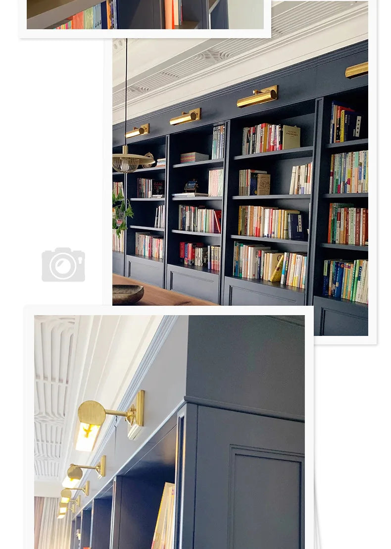 Brass Mirror Front Light Retro Bathroom Vanity Wall